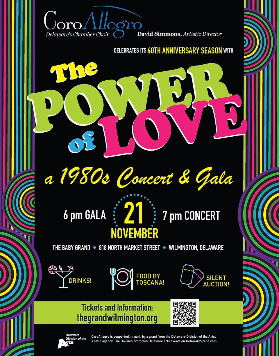 Poster for The Power of Love, CoroAllegro's 40th anniversary gala.