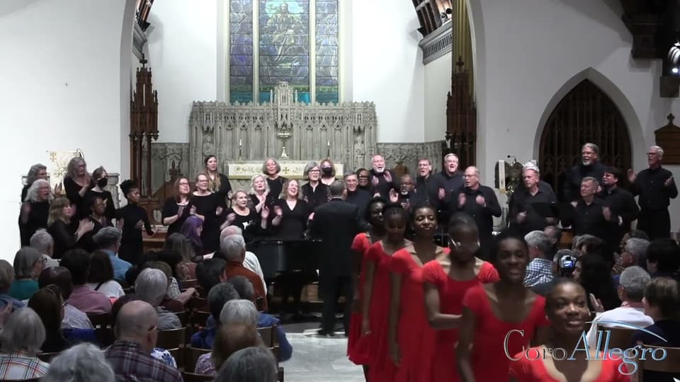 A still from CoroAllegro performing "“Justice” by Rollo Dilworth"