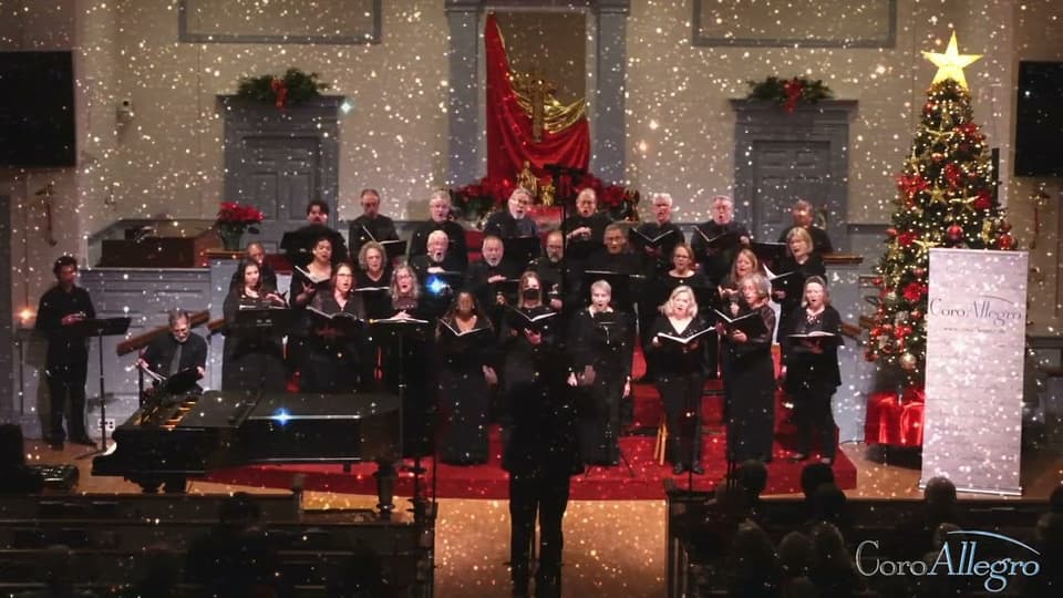 A still from CoroAllegro performing ""Stars" - poem by Sara Teasdale, music by Eriks Ešenvalds"