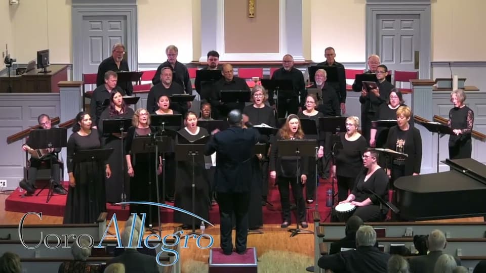 A still from CoroAllegro performing "Sigalagala - Let There Be Ululation arranged by S A  Otieno, Kenya"