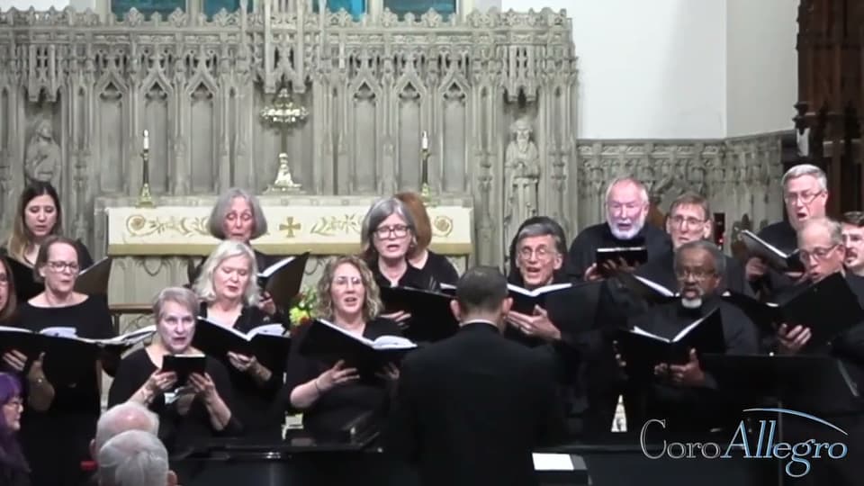 A still from CoroAllegro performing "The Harbor by Brian Foy"