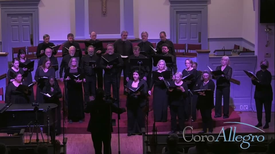 A still from CoroAllegro performing ""Lux Arumque" - poem by Edward Esch, music by Eric Whitacre"