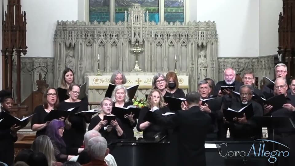 A still from CoroAllegro performing "My Country Tis of Thee - arr. Dan Forrest"